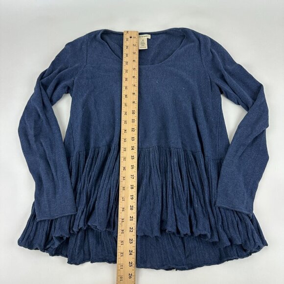 Max Studio Blouse Shirt Women Medium Blue Ruffled - Picture 7 of 10